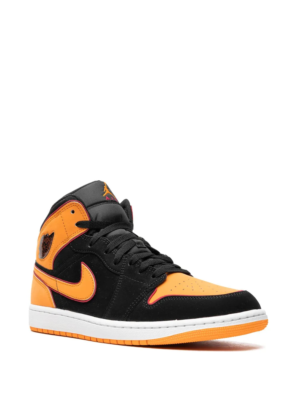 Air Jordan 1 Mid Black Orange Sneakers