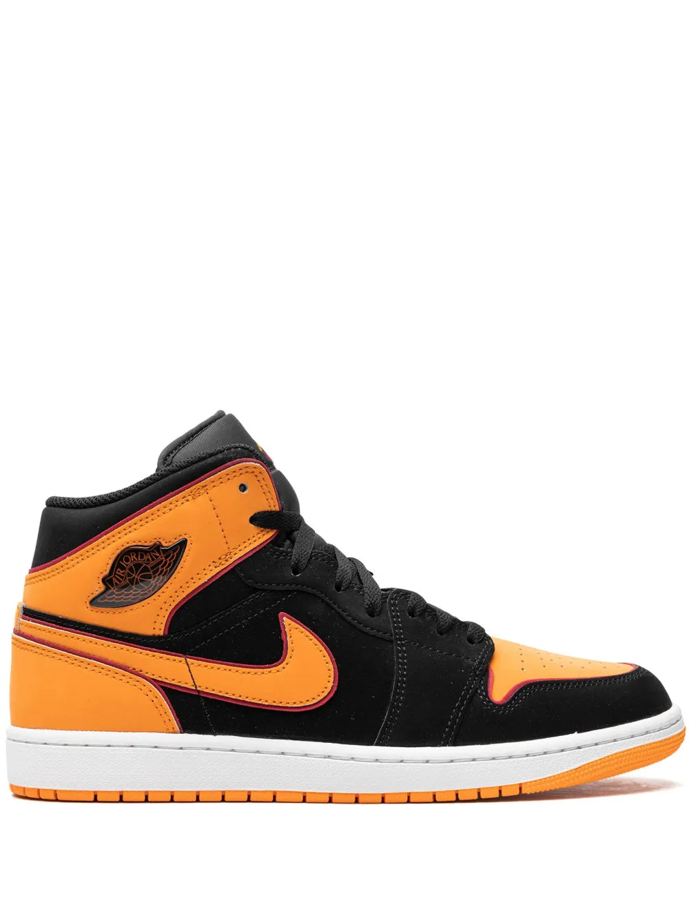 Air Jordan 1 Mid Black Orange Sneakers