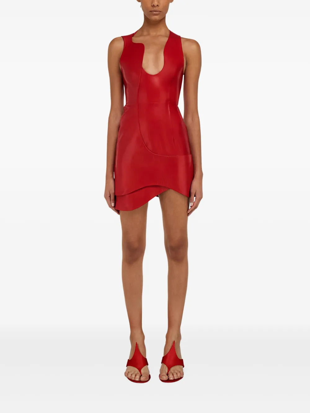 Ferragamo Leather Mini Dress