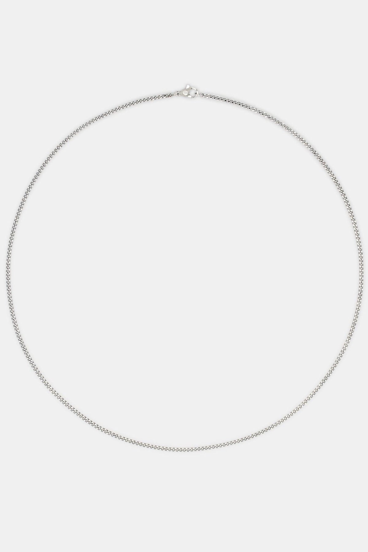 Cernucci Curb Chain - 2mm - White — 18" — Top View