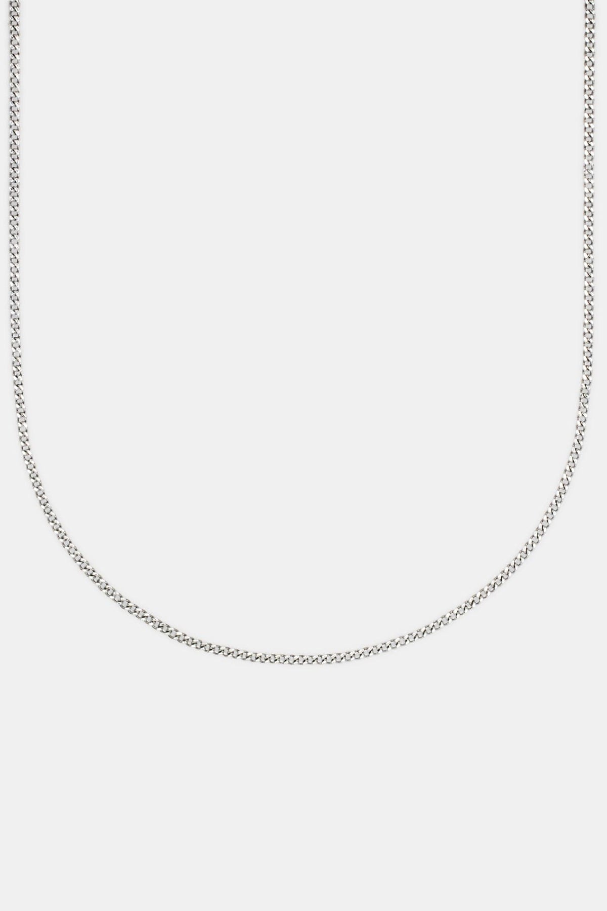 Cernucci Curb Chain - 2mm - White — 18" — Side View