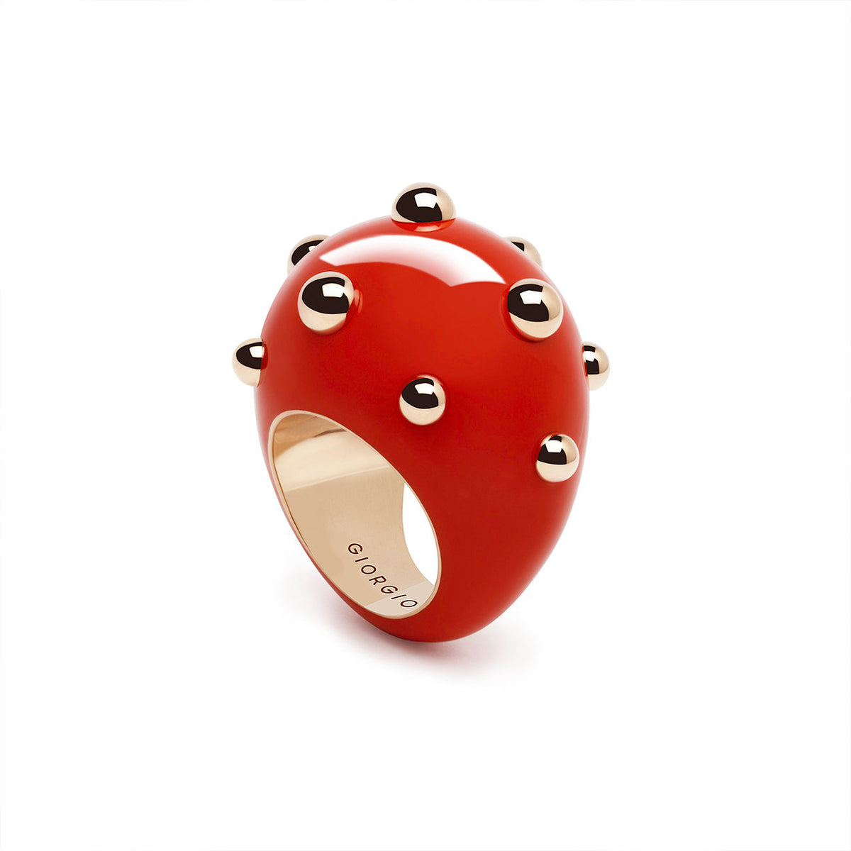Giorgio B Goccia Ring in Red Enamel