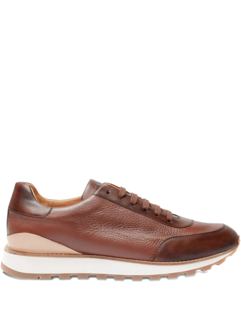 A.Testoni Leather Panelled Sneakers