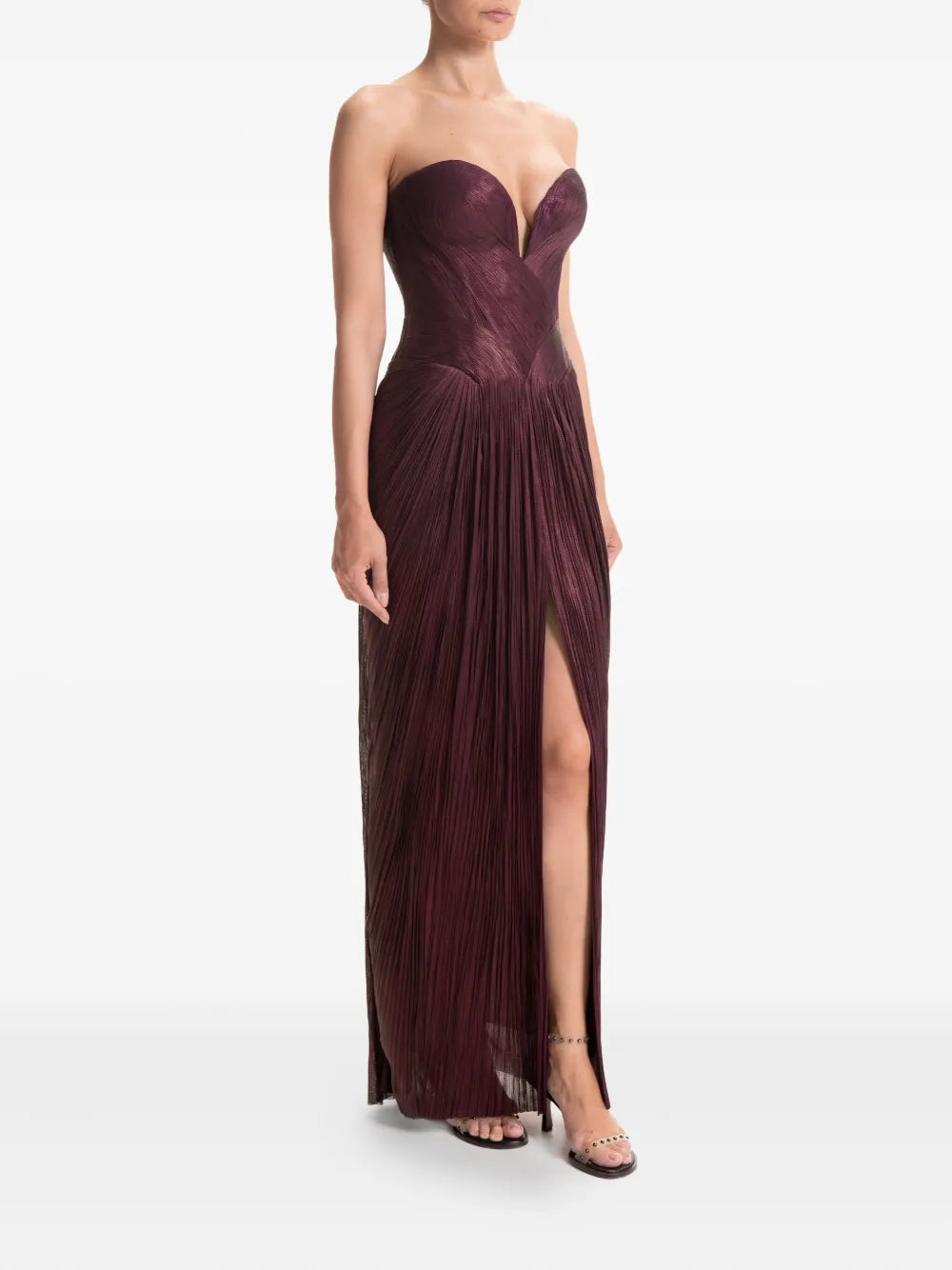Maria Lucia Hohan Andora Pleated Strapless Gown