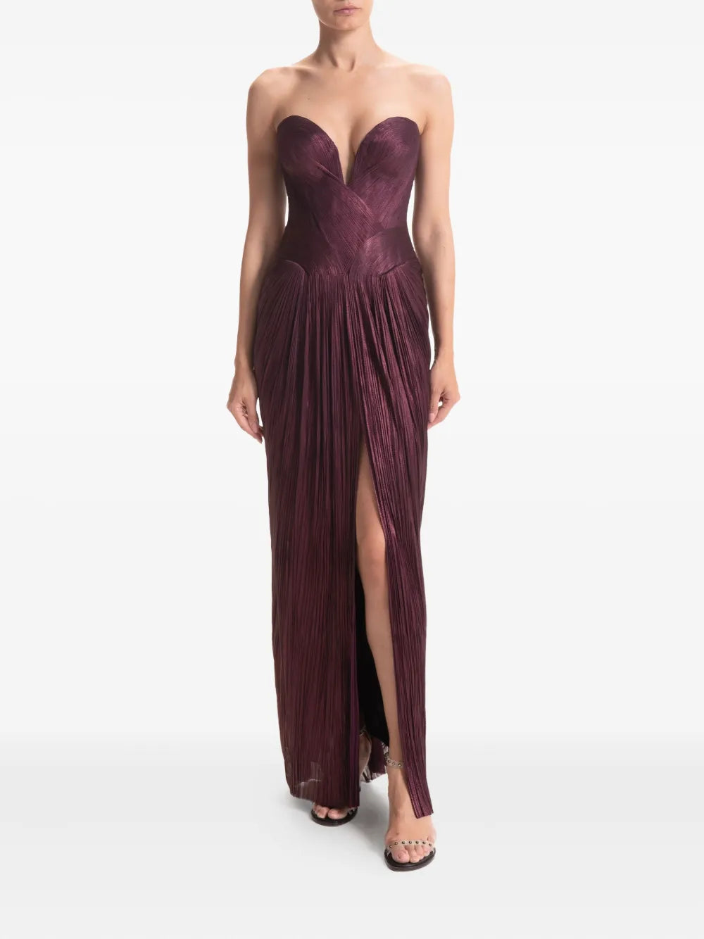 Maria Lucia Hohan Andora Pleated Strapless Gown