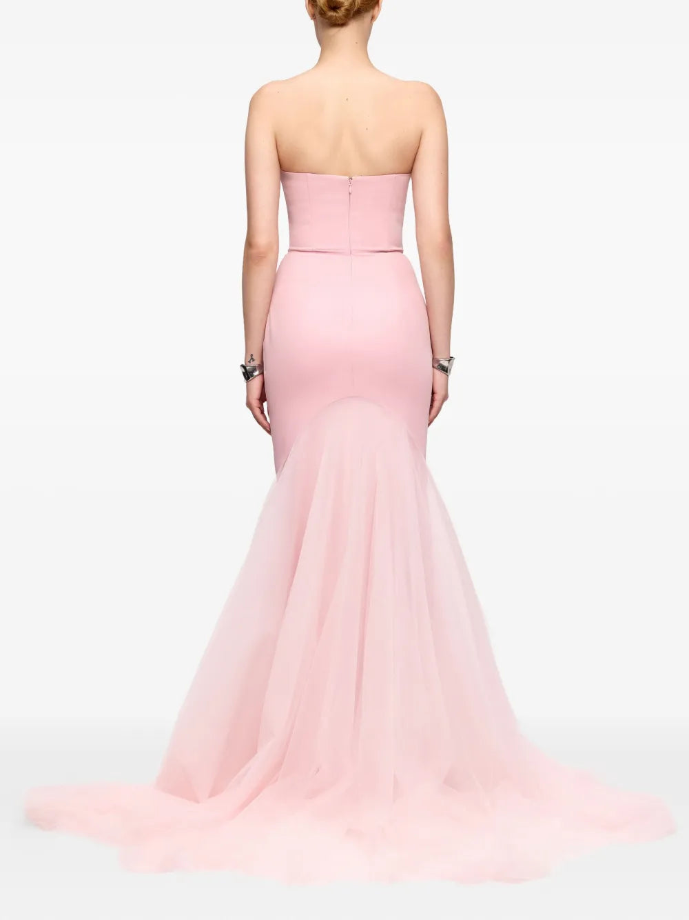 V:PM ATELIER Strapless Tulle-Paneled Gown