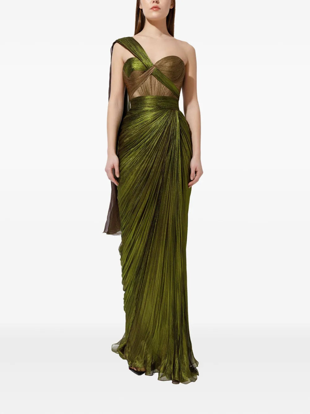 Iris Serban Draped One-Shoulder Dress