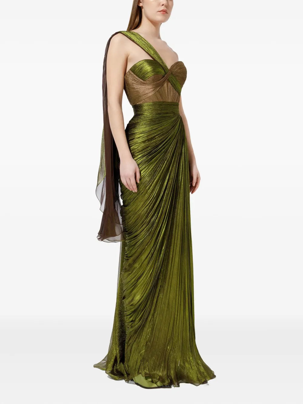 Iris Serban Draped One-Shoulder Dress