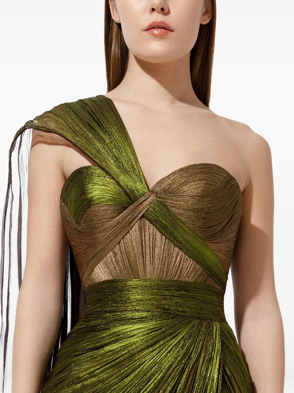 Iris Serban Draped One-Shoulder Dress
