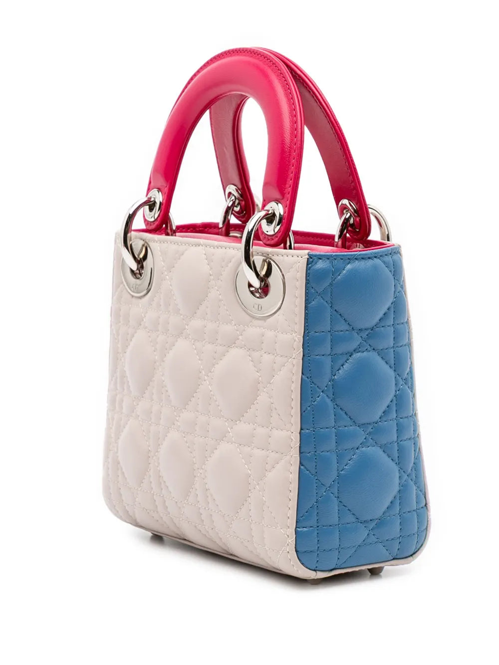 Pre-OwnedChristian Dior Pre-Owned2014 Mini Tricolor Lambskin Cannage Lady Dior satchel
