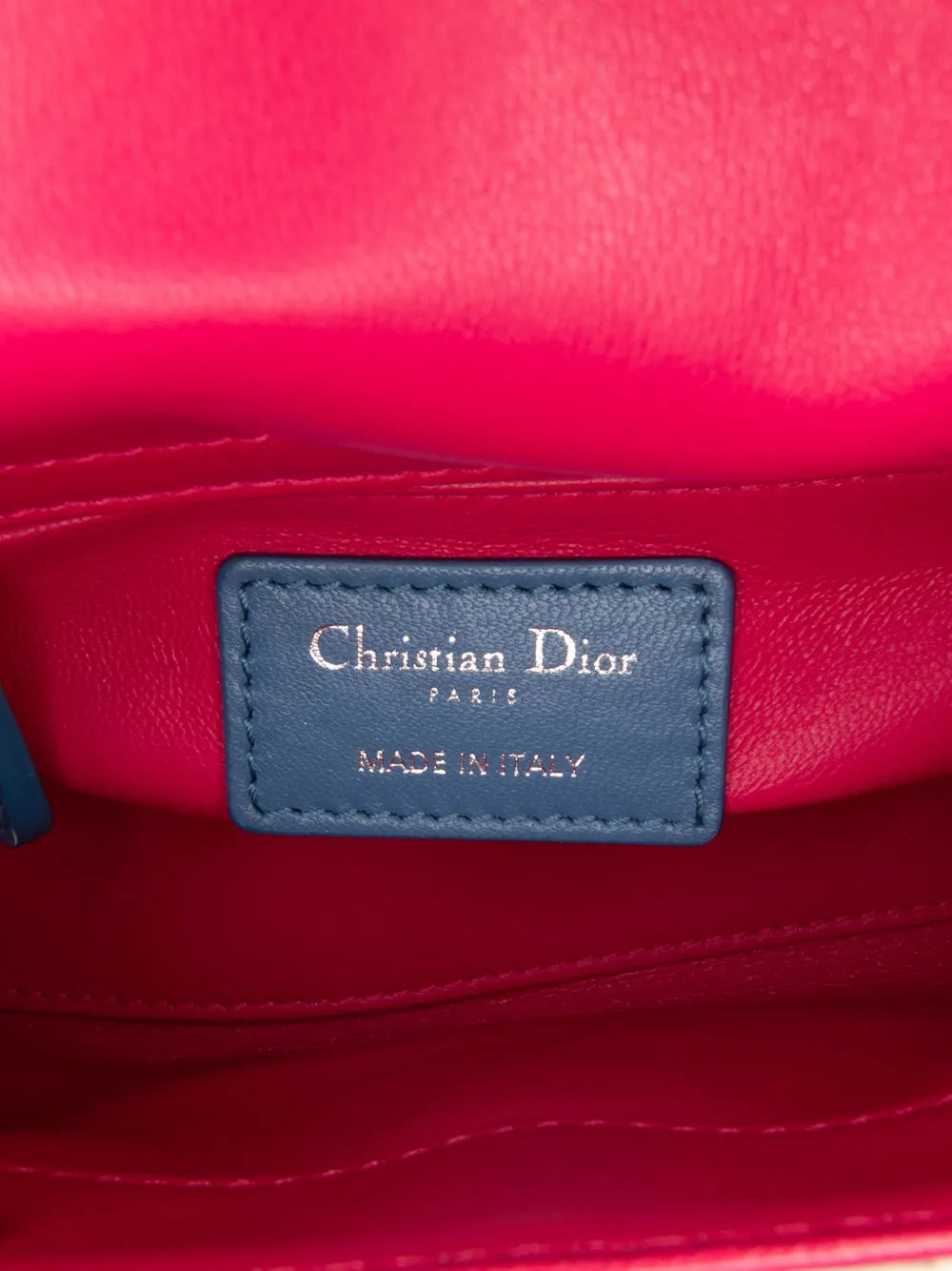 Pre-OwnedChristian Dior Pre-Owned2014 Mini Tricolor Lambskin Cannage Lady Dior satchel