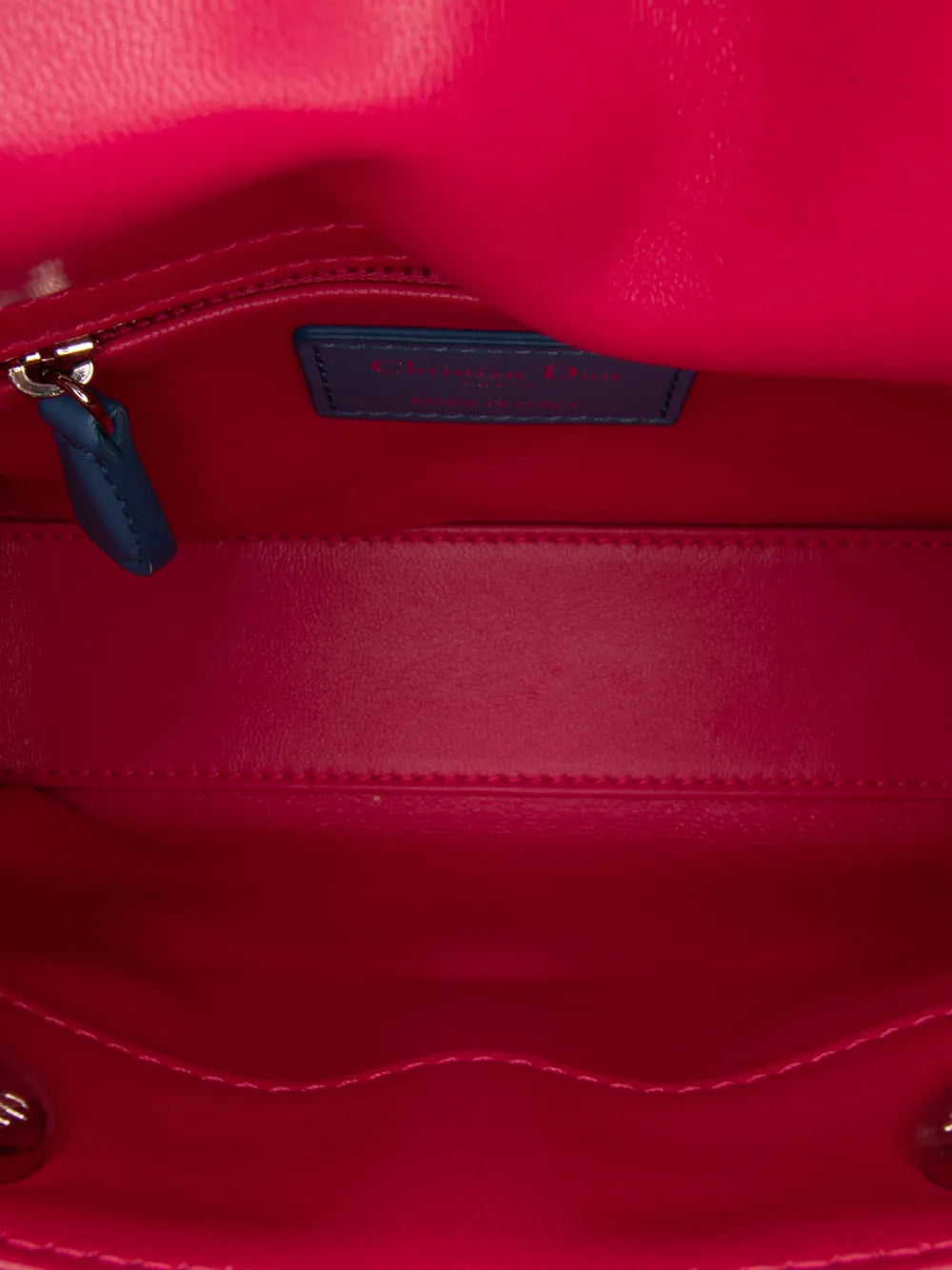 Pre-OwnedChristian Dior Pre-Owned2014 Mini Tricolor Lambskin Cannage Lady Dior satchel