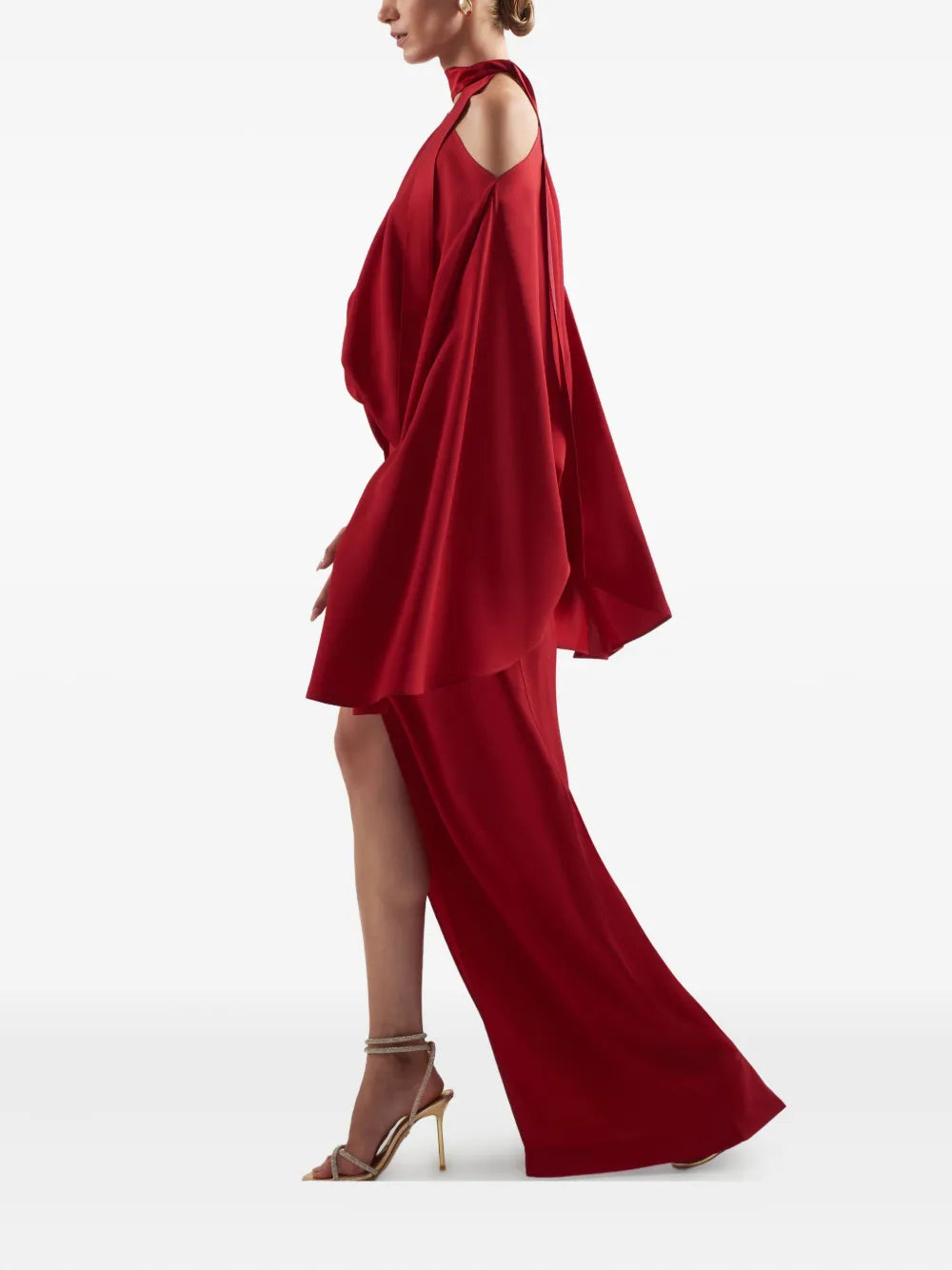 Taller Marmo Brooks Cape-Slit Maxi Dress