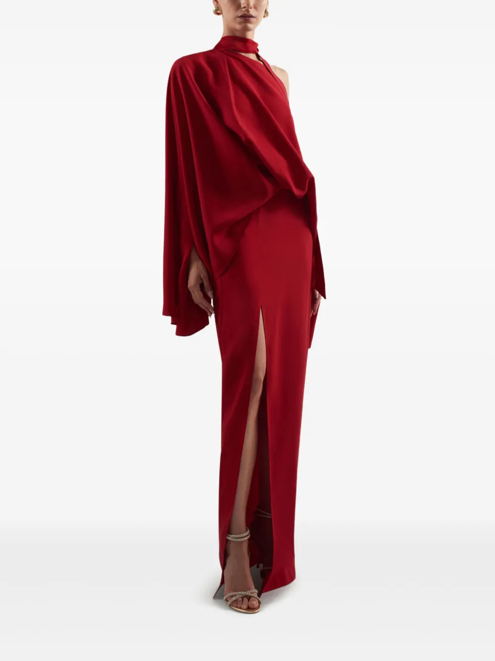 Taller Marmo Brooks Cape-Slit Maxi Dress