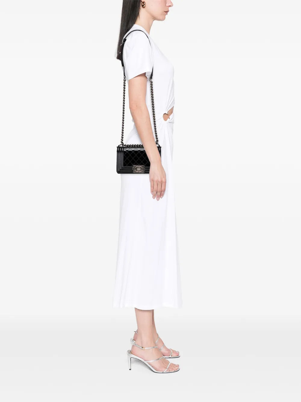 Pre-OwnedCHANEL Pre-Owned2014 Small Quilted Patent Boy Flap crossbody bag