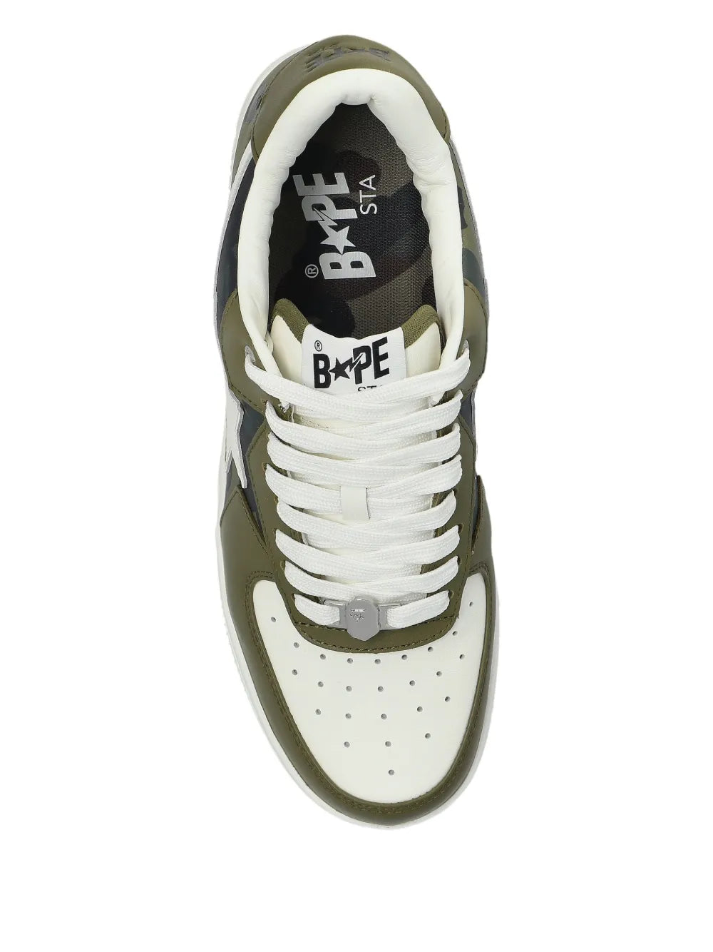 A Bathing Ape?Star-Patch Leather Sneakers