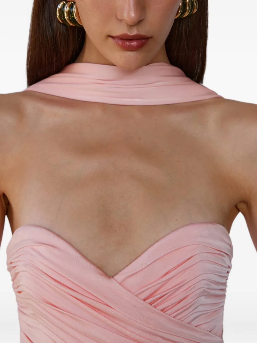 The New Arrivals Ilkyaz Ozel Amanda Heart-Neck Gown