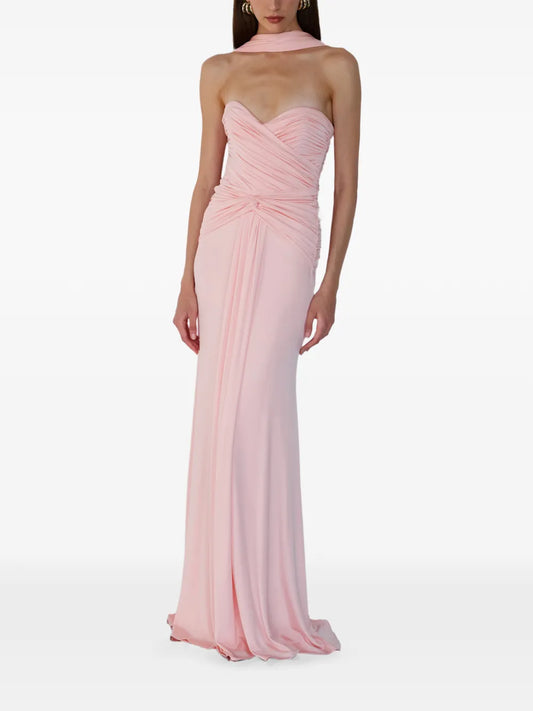 The New Arrivals Ilkyaz Ozel Amanda Heart-Neck Gown