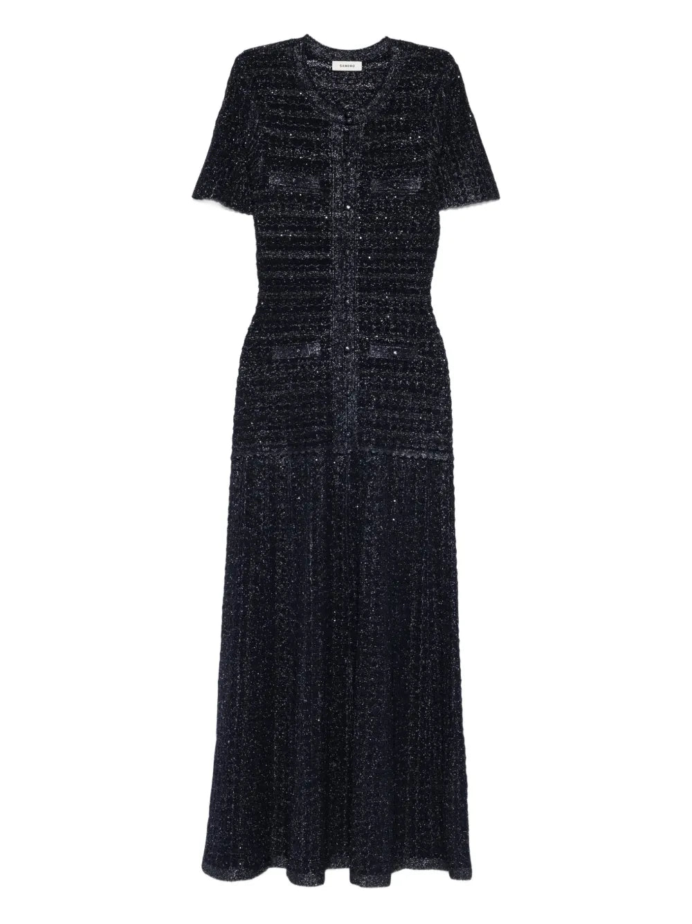 SANDRO Embellished Knitted Maxi Dress