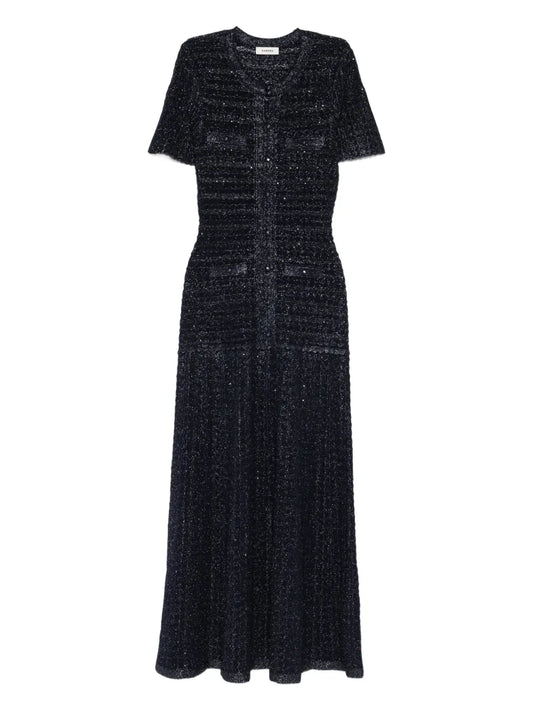 SANDRO Embellished Knitted Maxi Dress