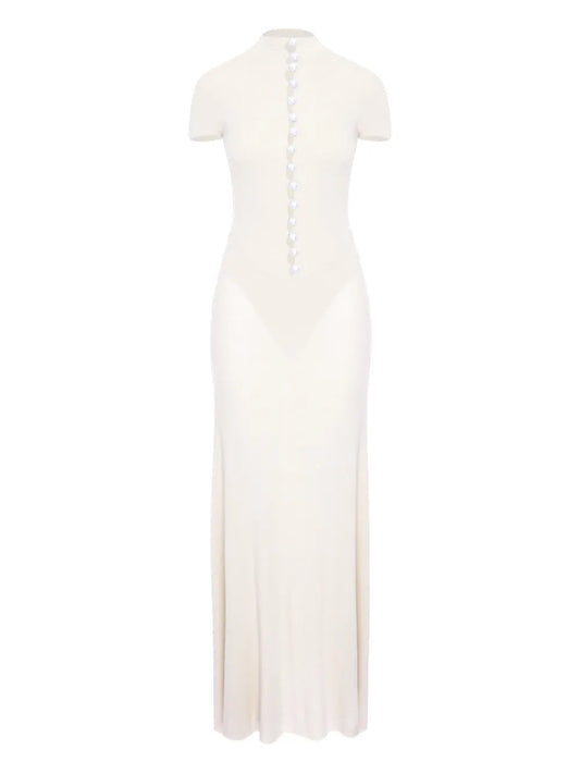 MANUR?Mia Button-Detail Maxi Dress