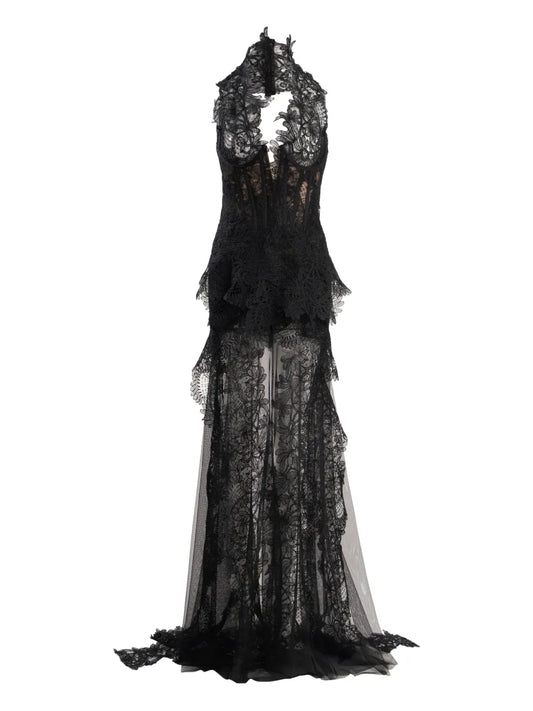 Ana Radu Lace-Detailed Maxi Dress