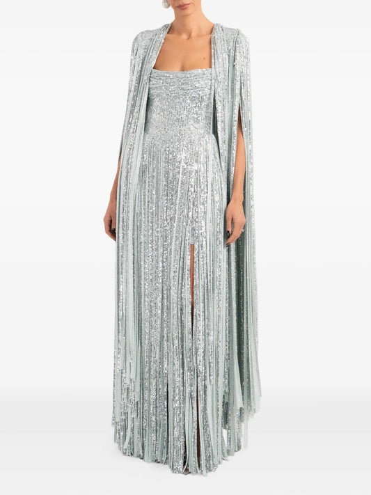 Ana Radu Fringed-Detailed Maxi Dress