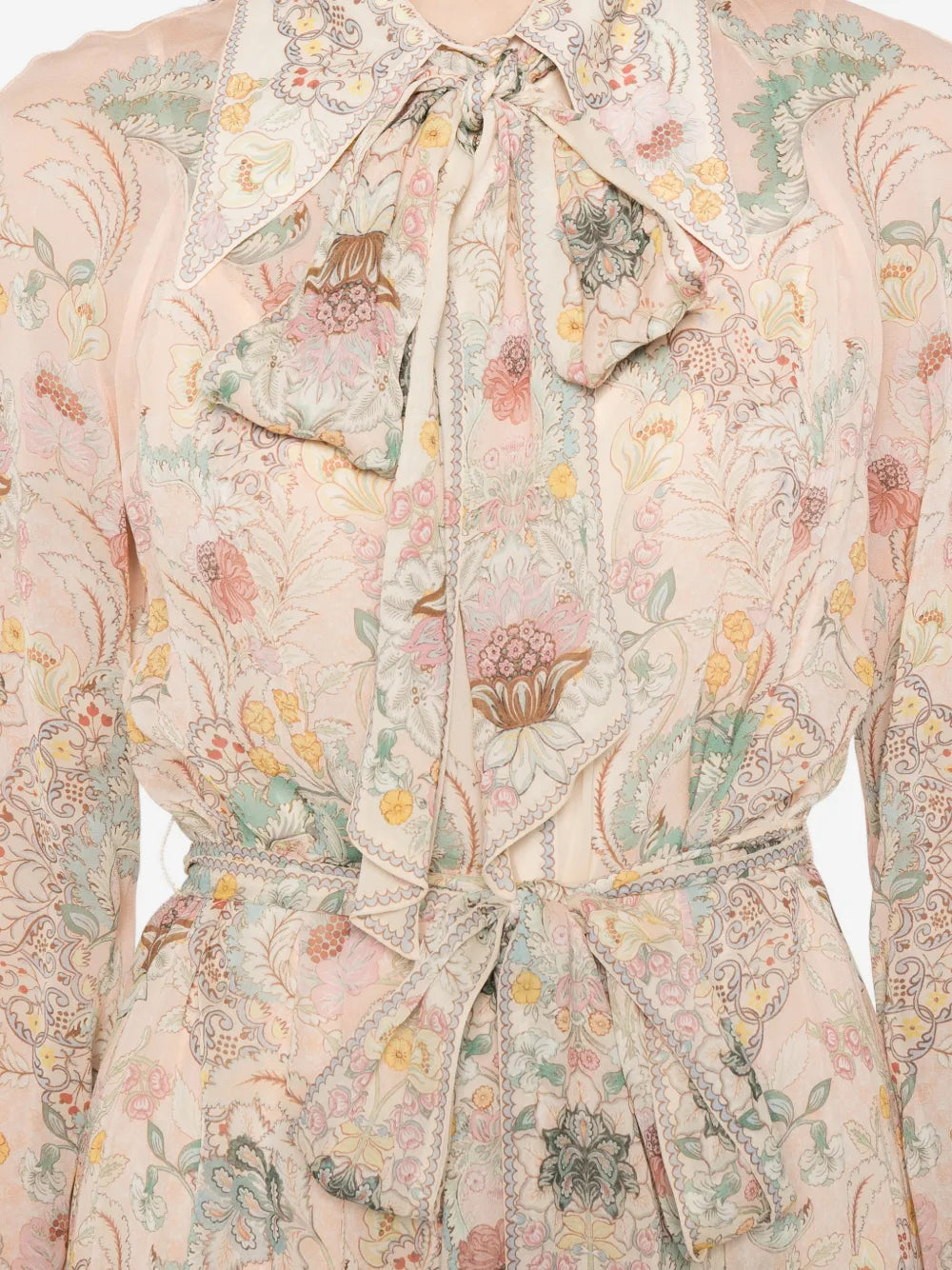 ZIMMERMANN Floral-Print Tie-Neck Maxi Dress