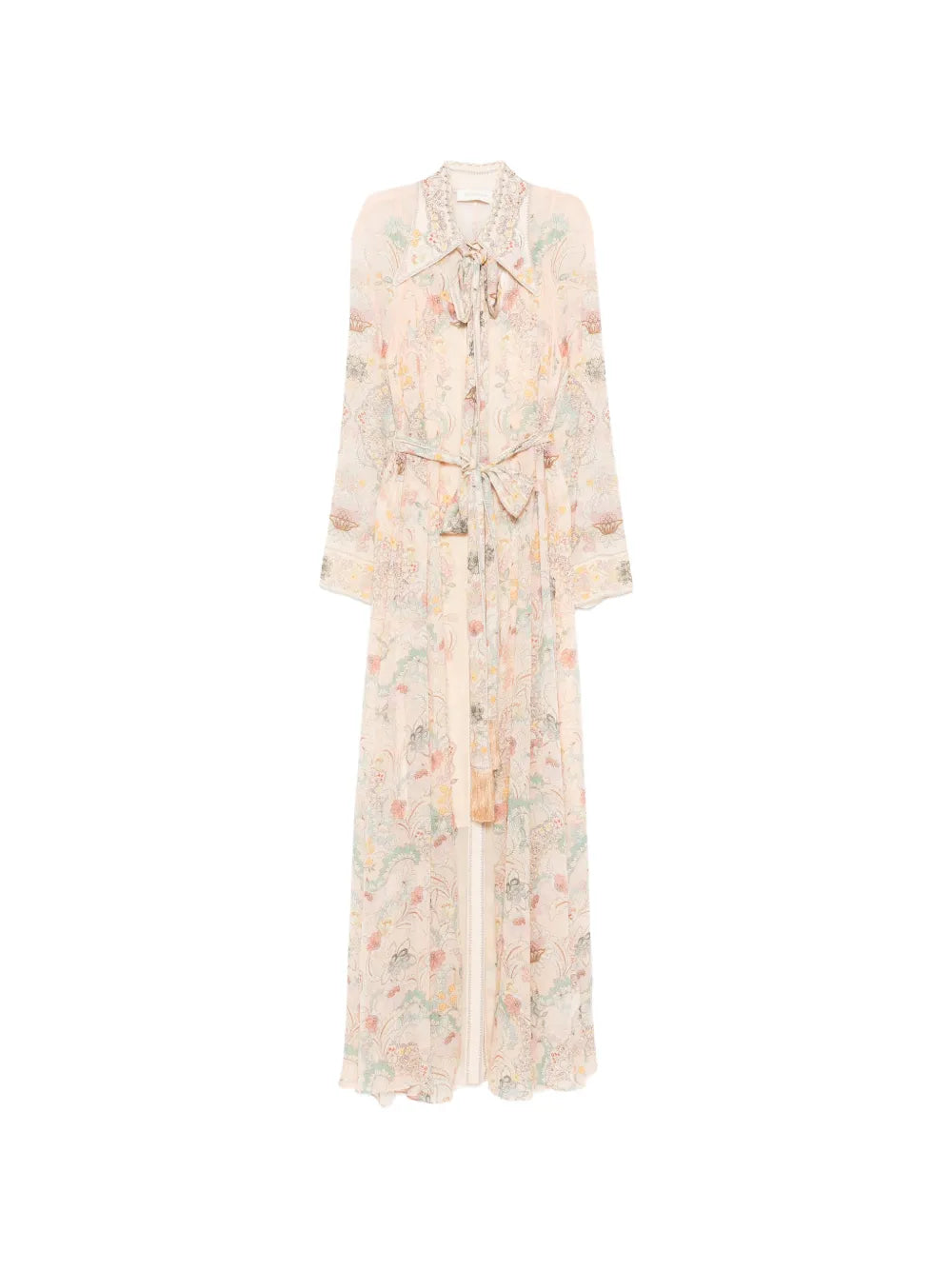 ZIMMERMANN Floral-Print Tie-Neck Maxi Dress