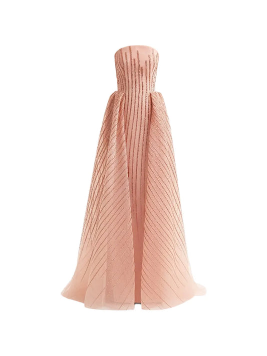 Gemy Maalouf Strapless Embellished Gown