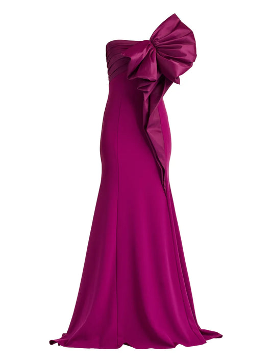Tadashi Shoji Bow One-Shoulder Maxi Dress