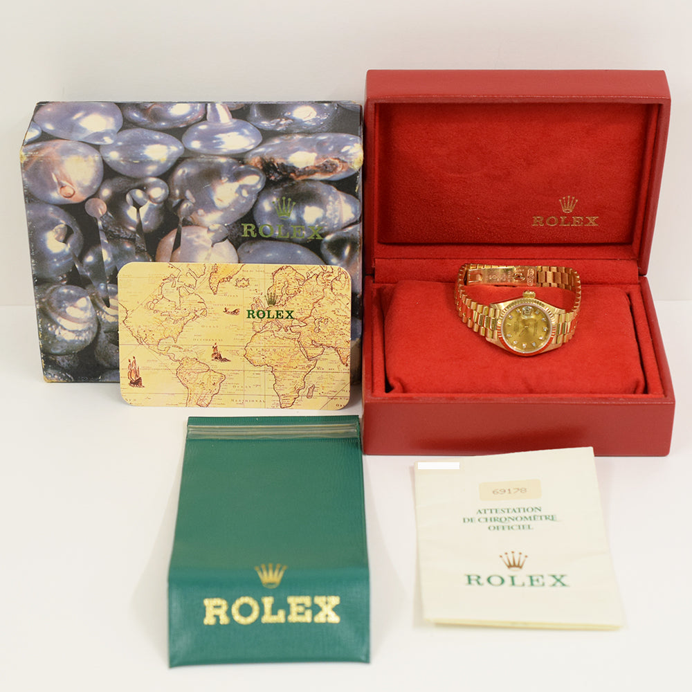 Rolex Datejust 26mm Champagne Diamond Dial 69178G (1992)