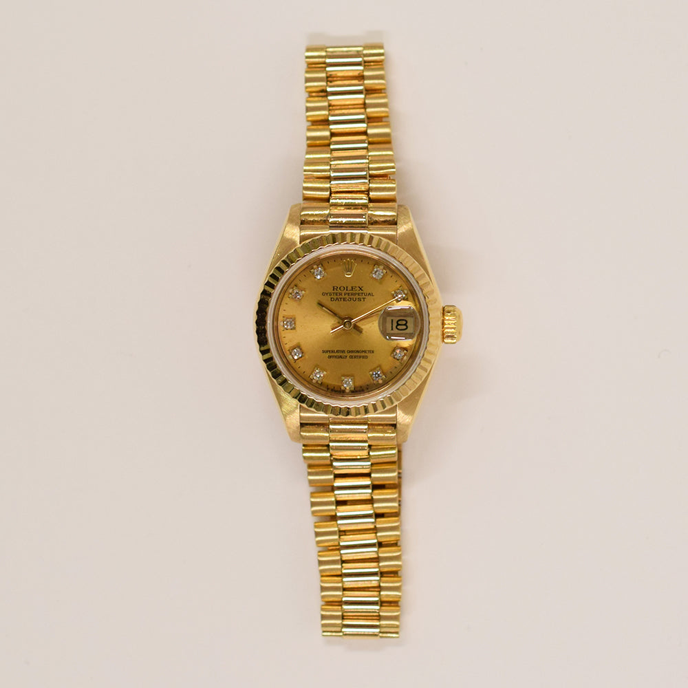 Rolex Datejust 26mm Champagne Diamond Dial 69178G (1992)