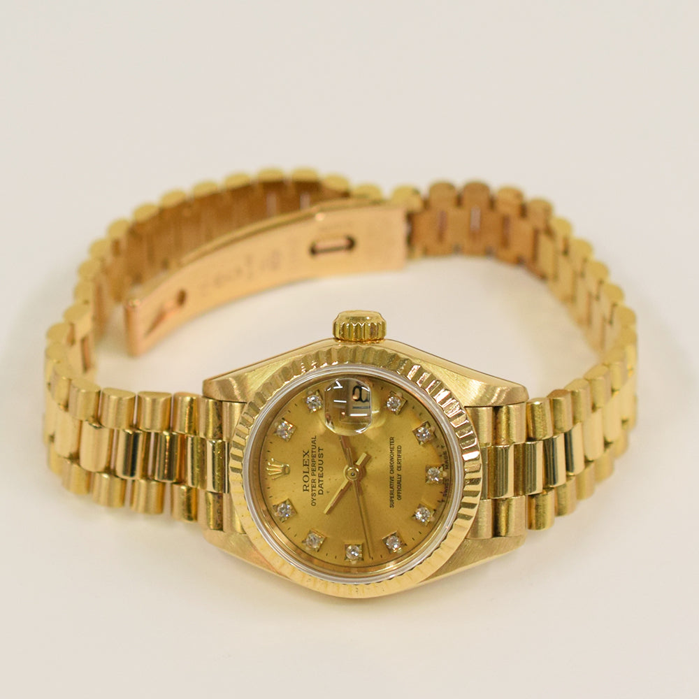 Rolex Datejust 26mm Champagne Diamond Dial 69178G (1992)