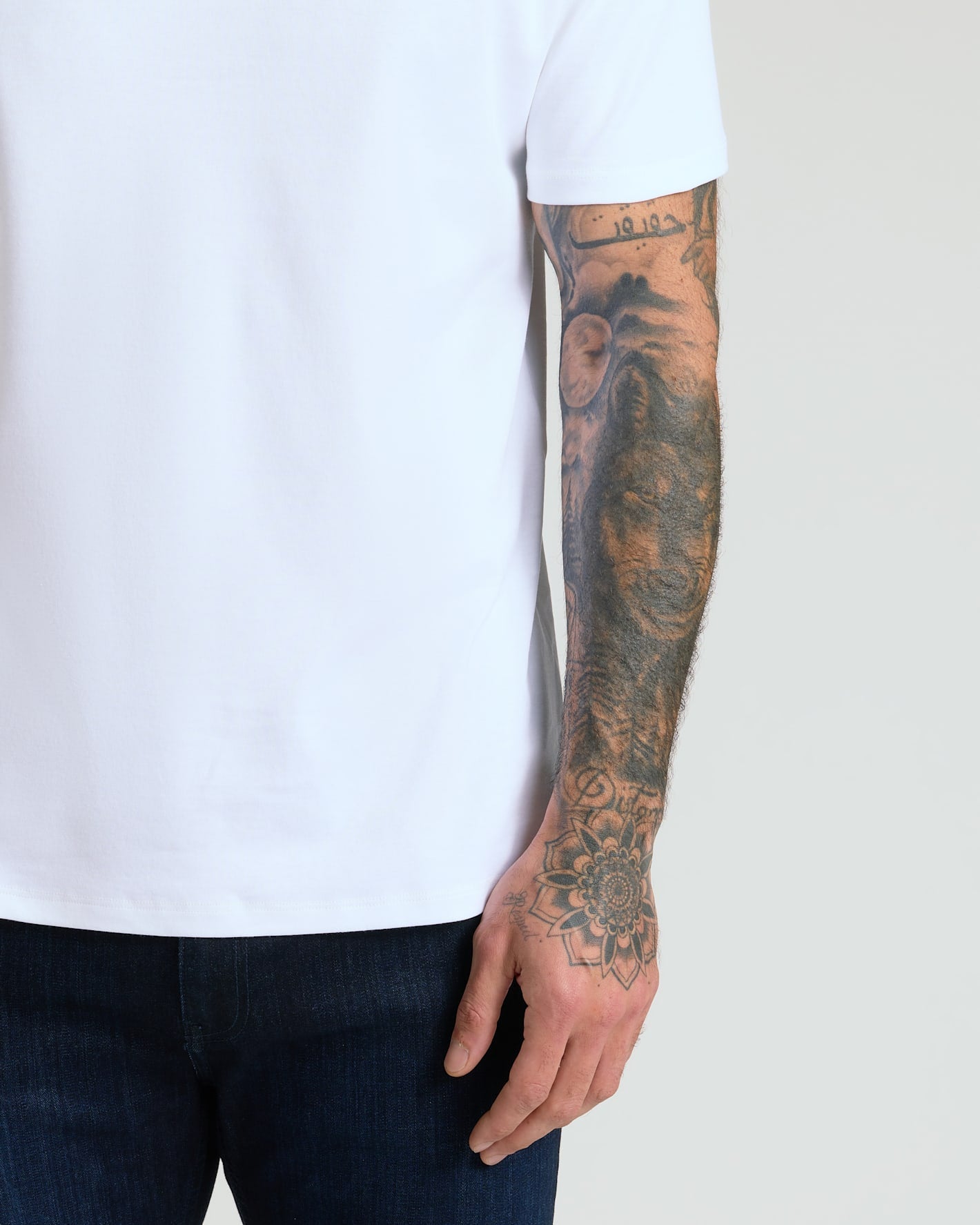 White Pima Cotton Blend Crew