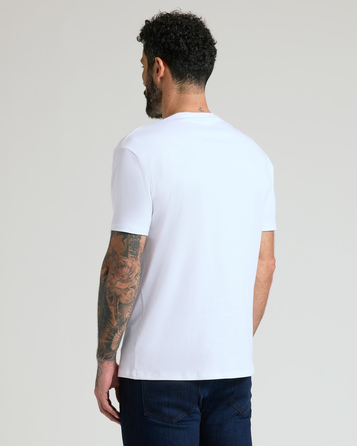 White Pima Cotton Blend Crew