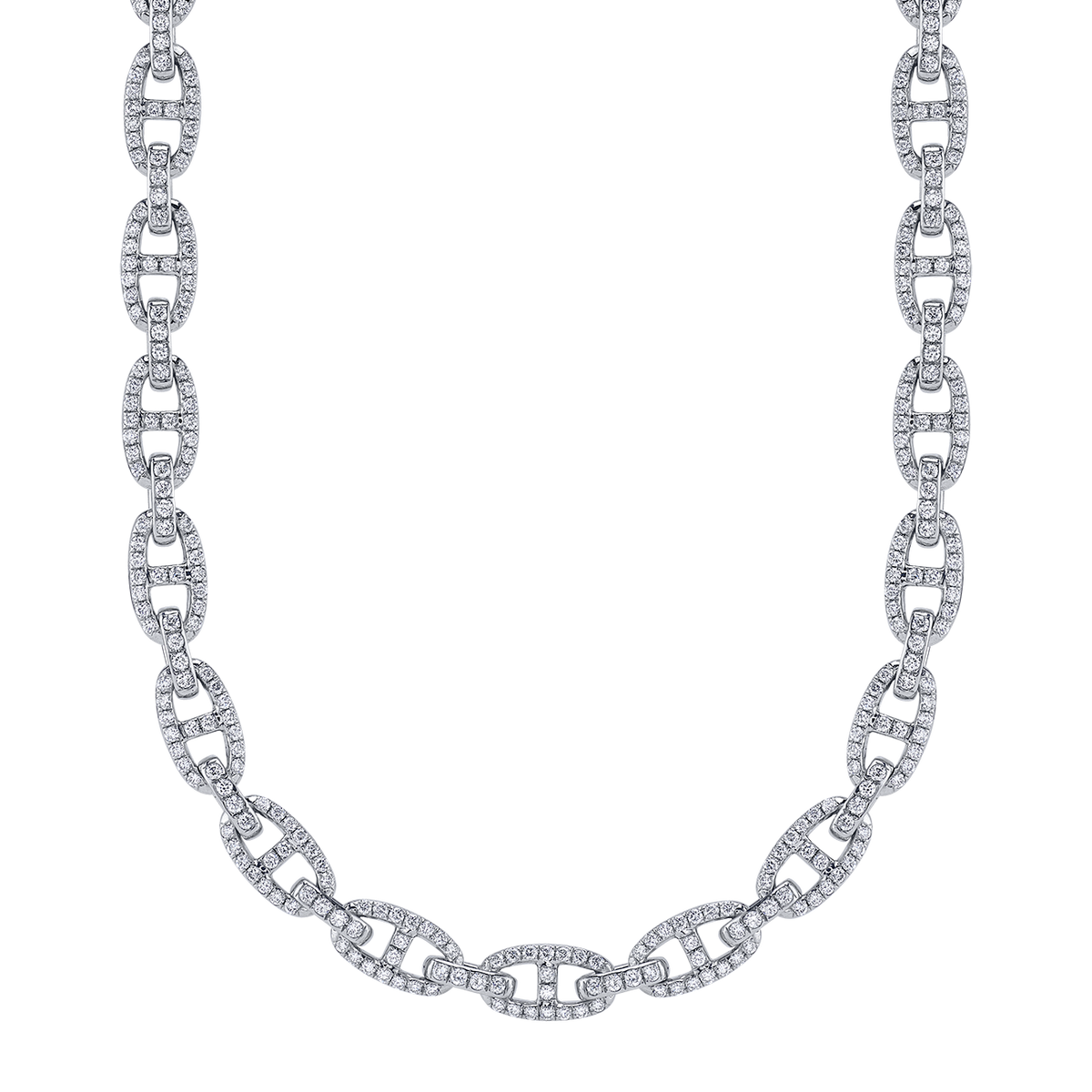 Round Brilliant Diamond Link Necklace