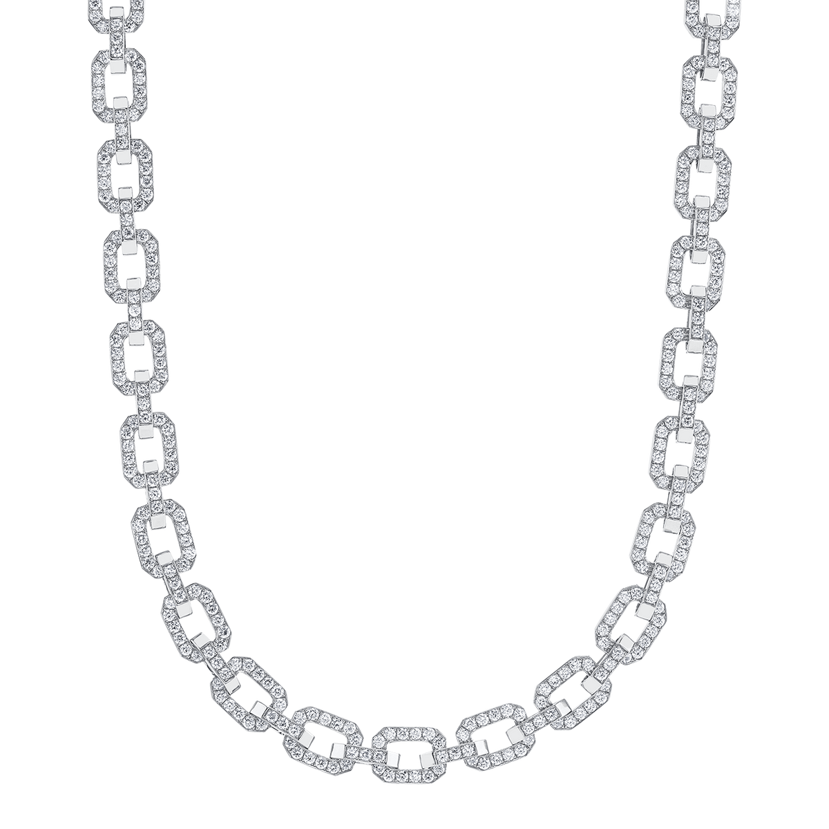 deBoulle Collection Linkedin Necklace with Diamonds in White Gold