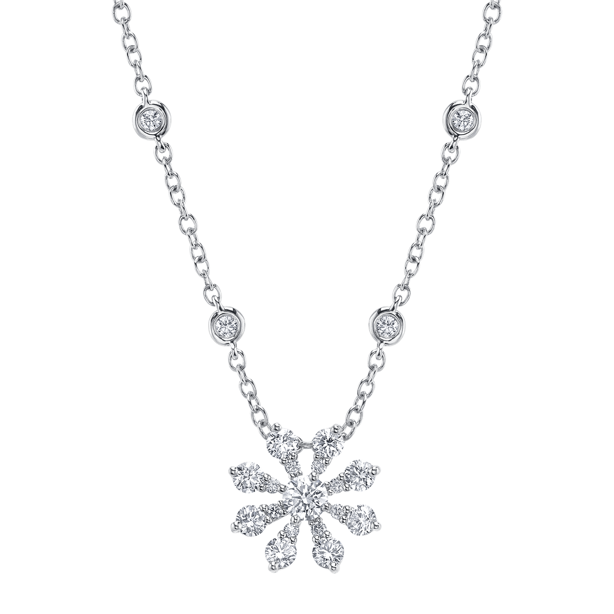 deBoulle Collection Bloom Necklace in White Gold