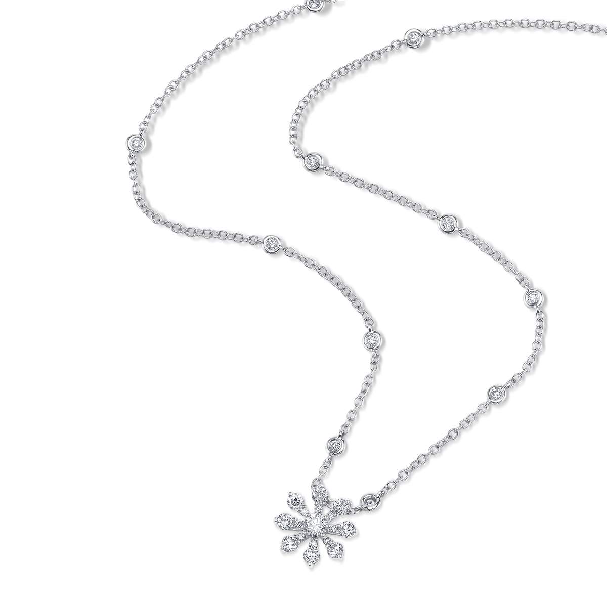 deBoulle Collection Bloom Necklace in White Gold