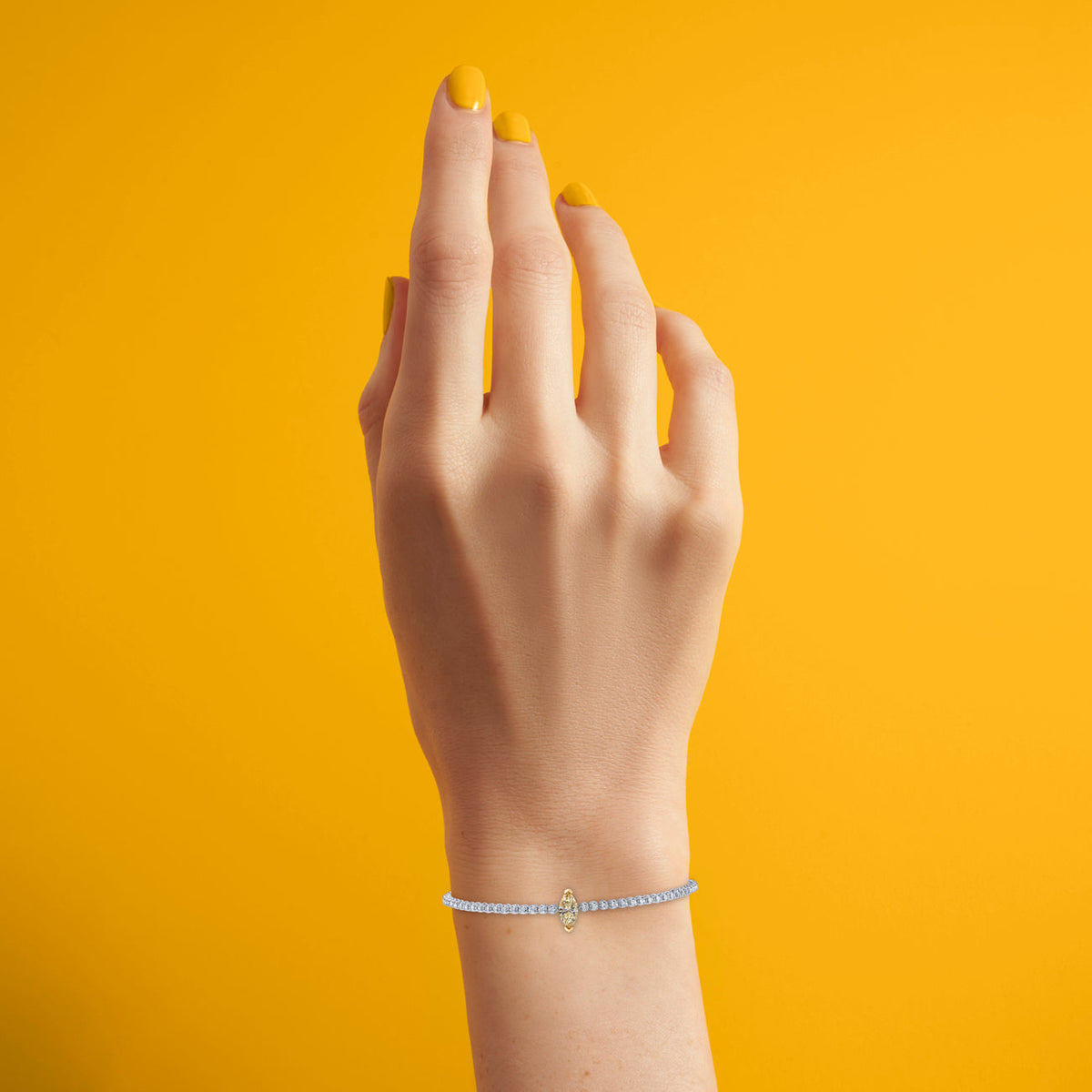 deBoulle Collection Diamond Bracelet with Marquis Center