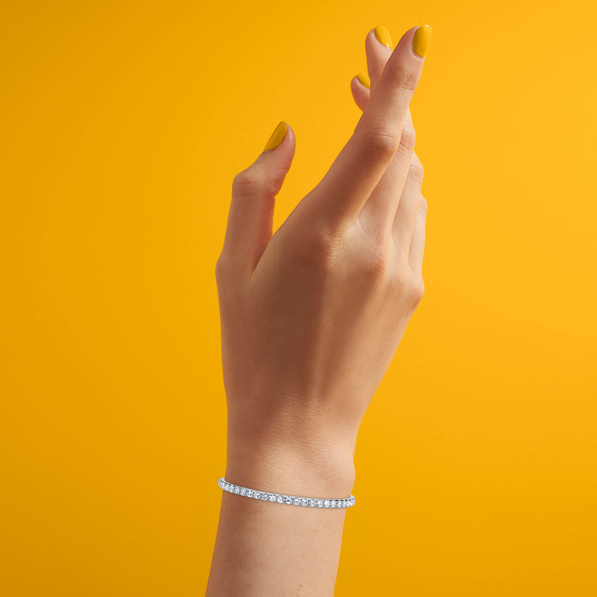 deBoulle Collection Diamond Halfway Bangle in 18K White Gold
