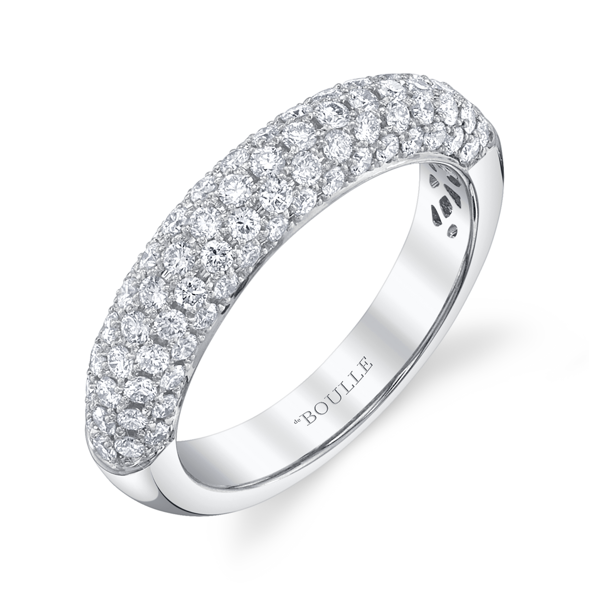 deBoulle Collection Posh Stackable Ring with Diamonds in White Gold