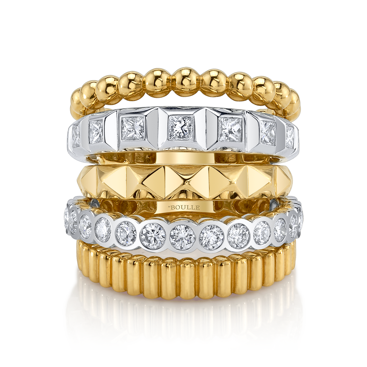Modern Retro Band with Diamonds in White Gold