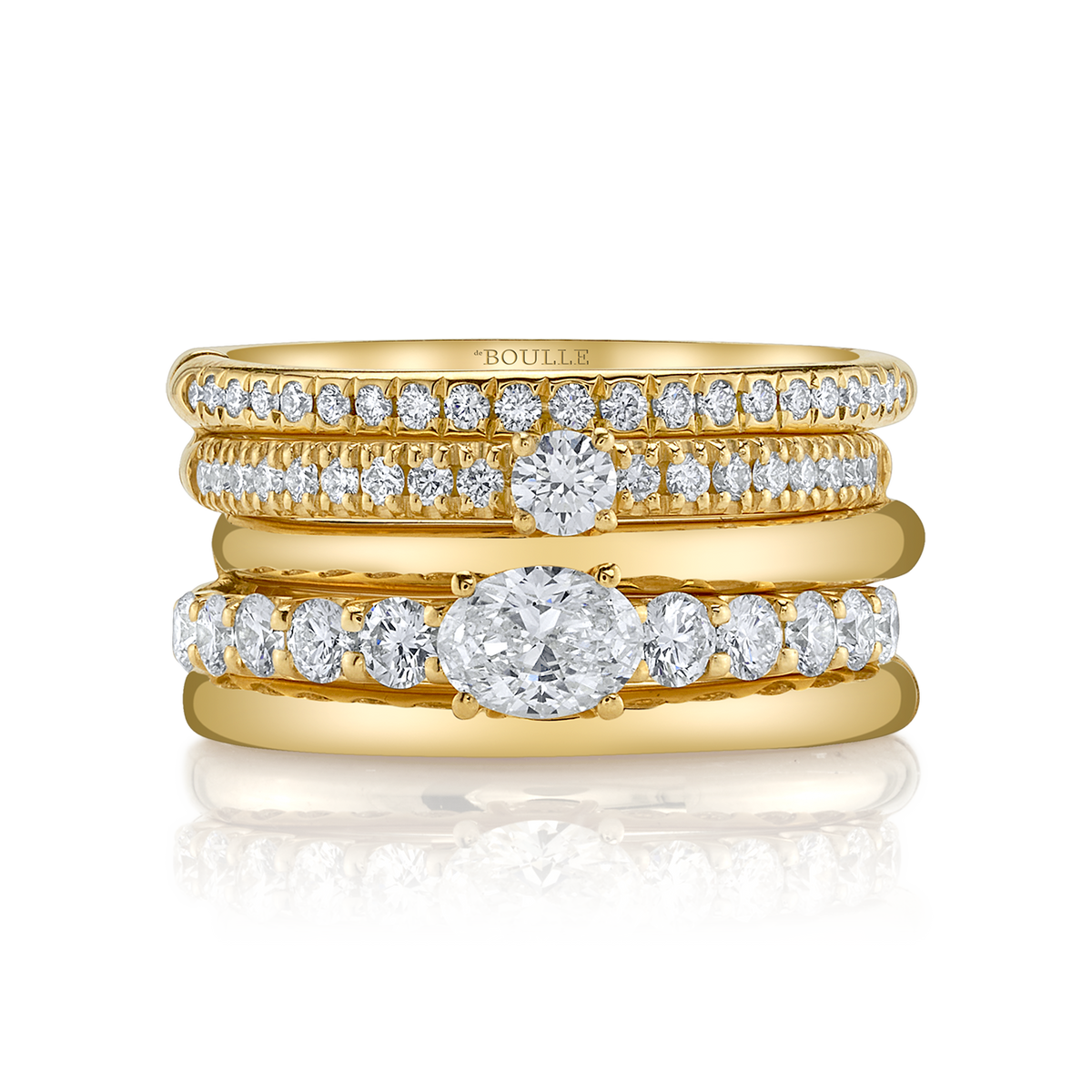 deBoulle Collection Cinq Ring with Diamonds