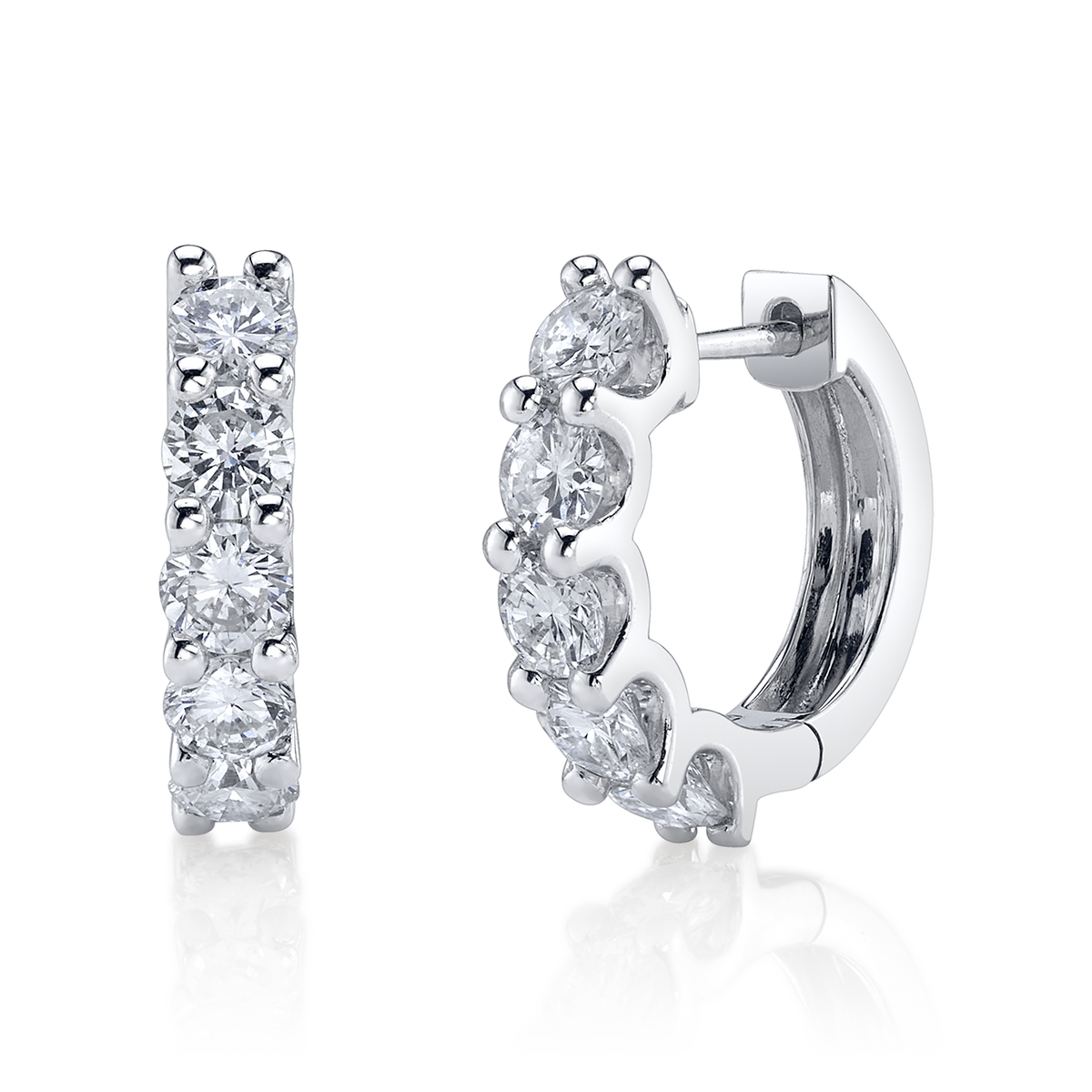 deBoulle Collection 5 Stone Diamond Hoop Earrings
