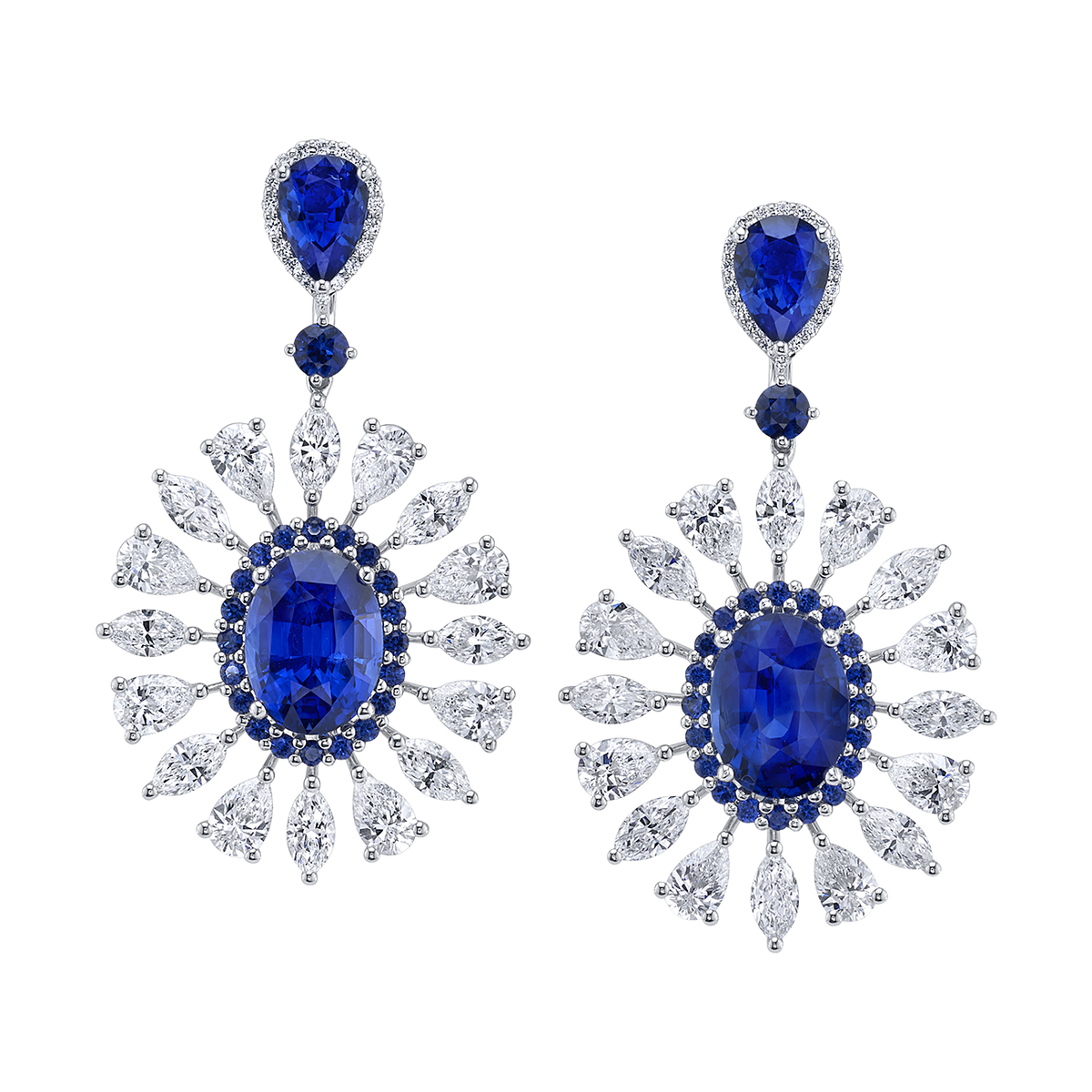 deBoulle High Jewelry Collection Sapphire Starburst Earrings