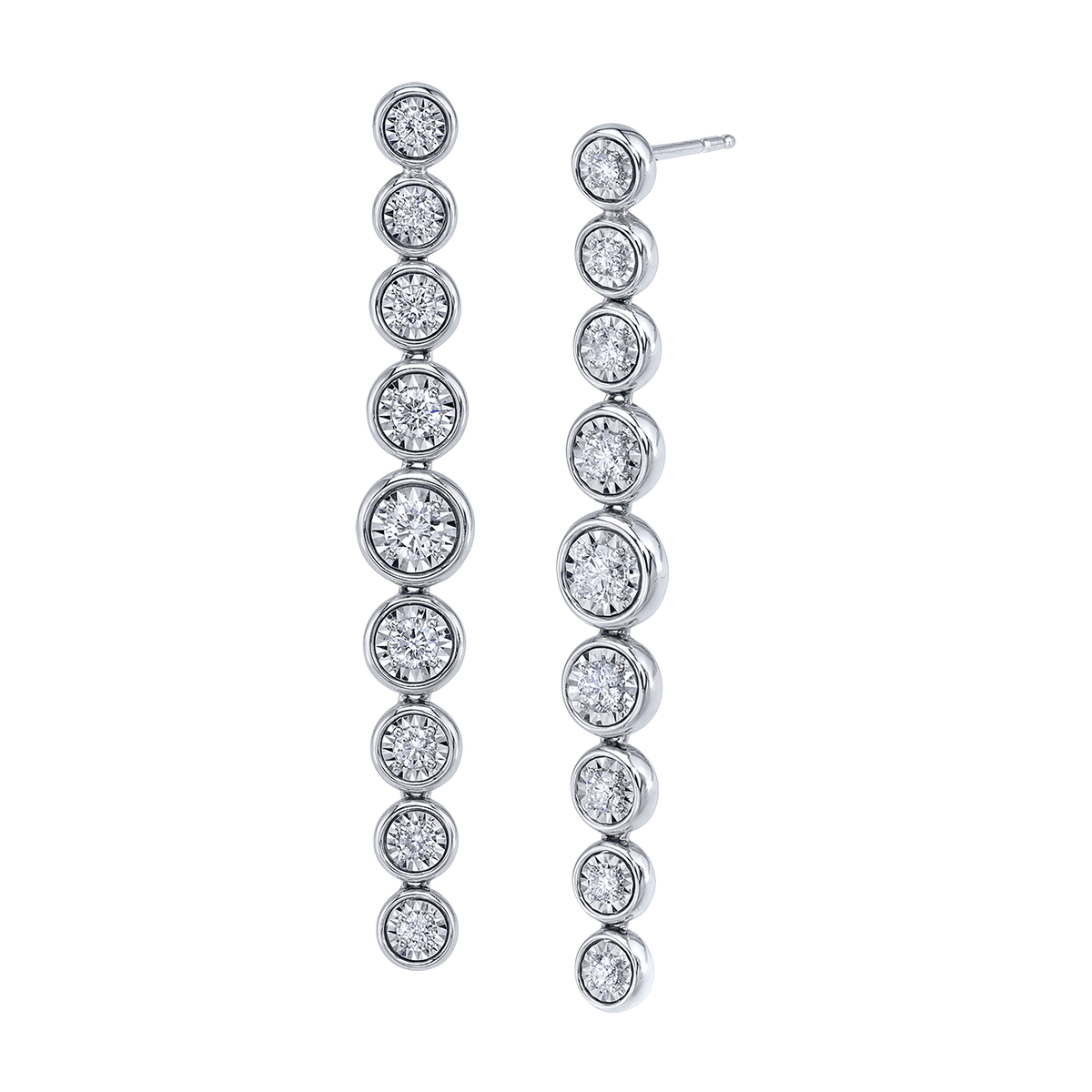 deBoulle Collection Emma Linear Drop Earrings in White Gold