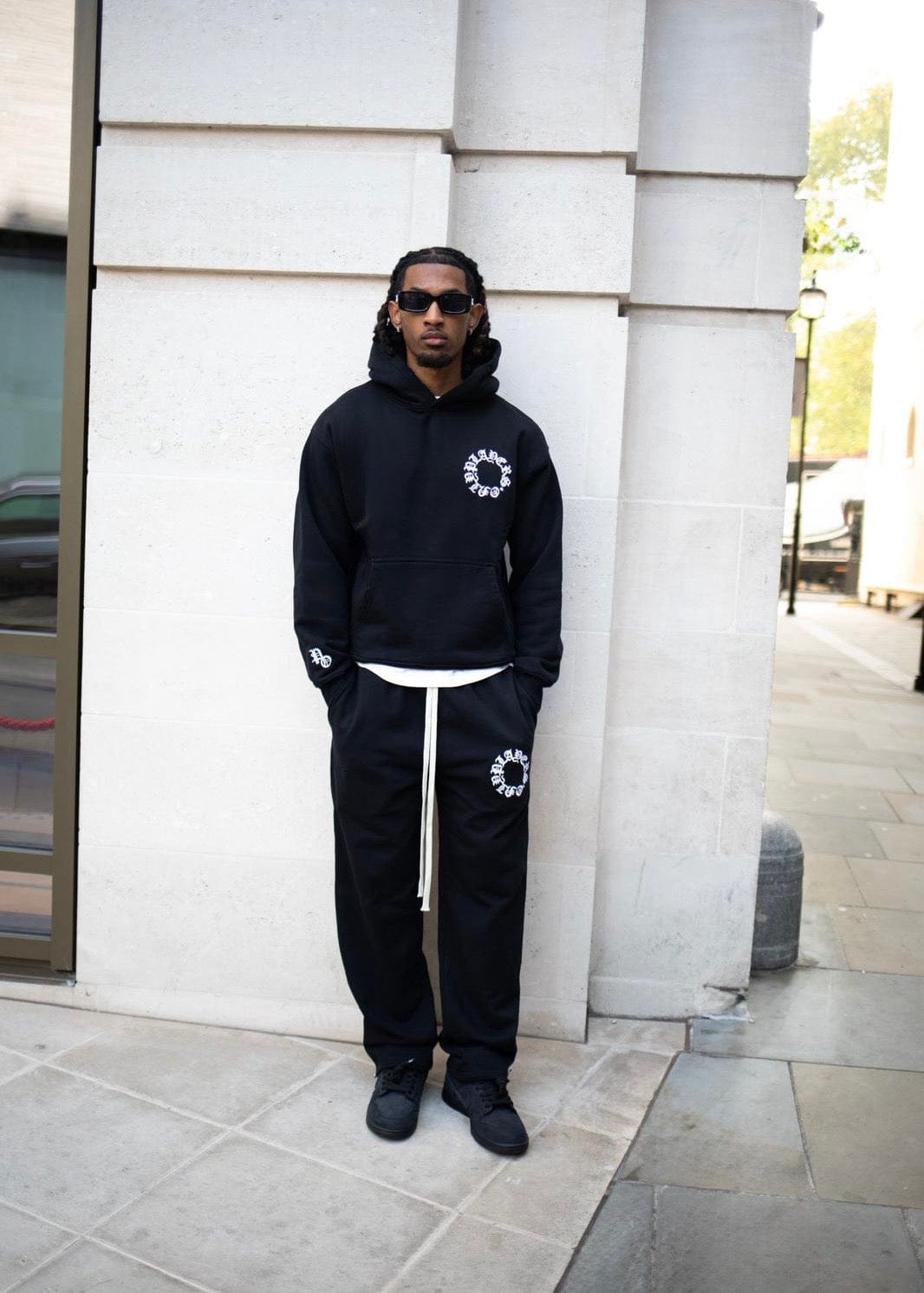 PLAYERS ONLY BLACK EMBROIDERED SWEATPANTS — Small — Top View