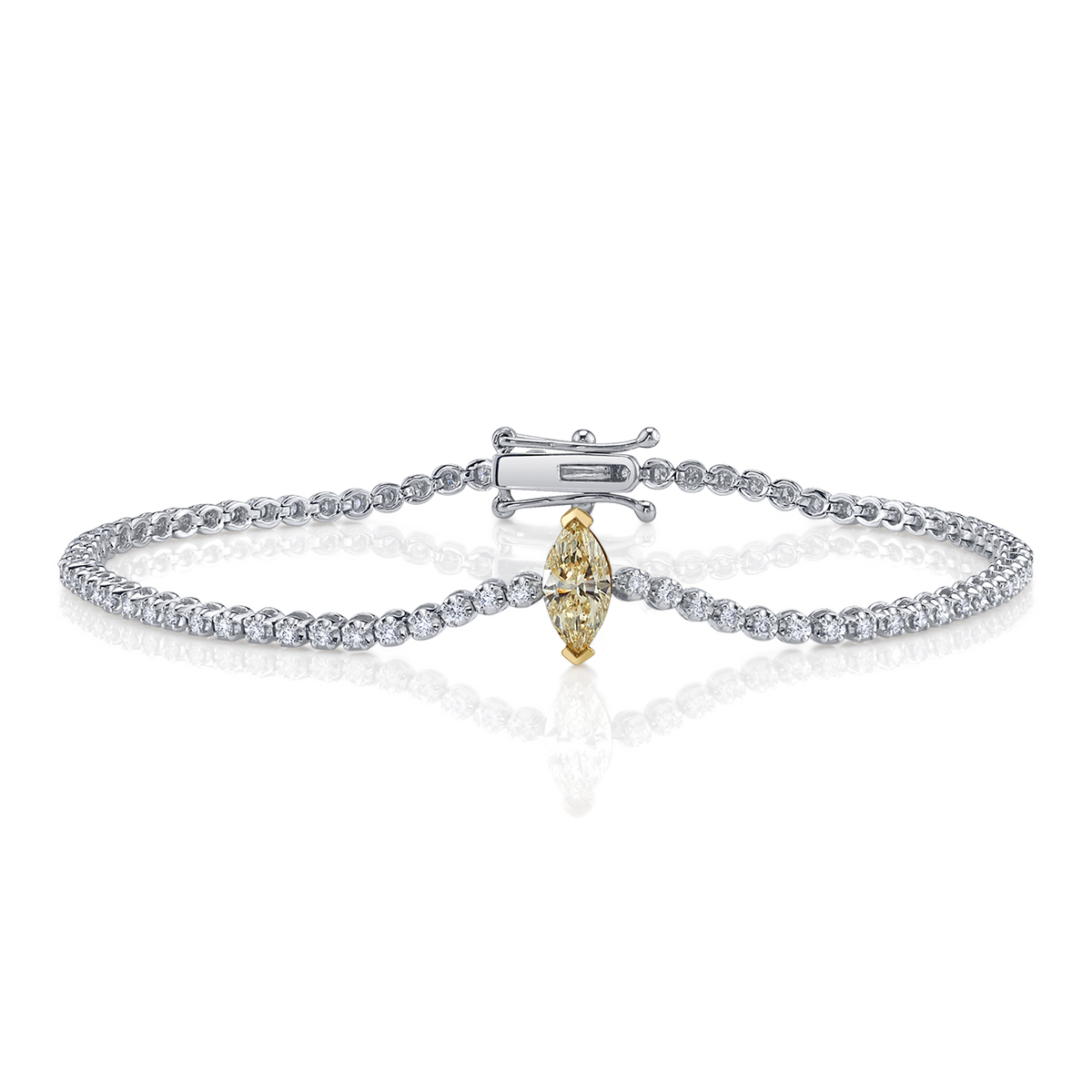 deBoulle Collection Diamond Bracelet with Marquis Center
